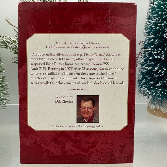 Hallmark Keepsake Series Christmas Holiday Ornament Hank Aaron Baseball Sports - Picture 2 of 7